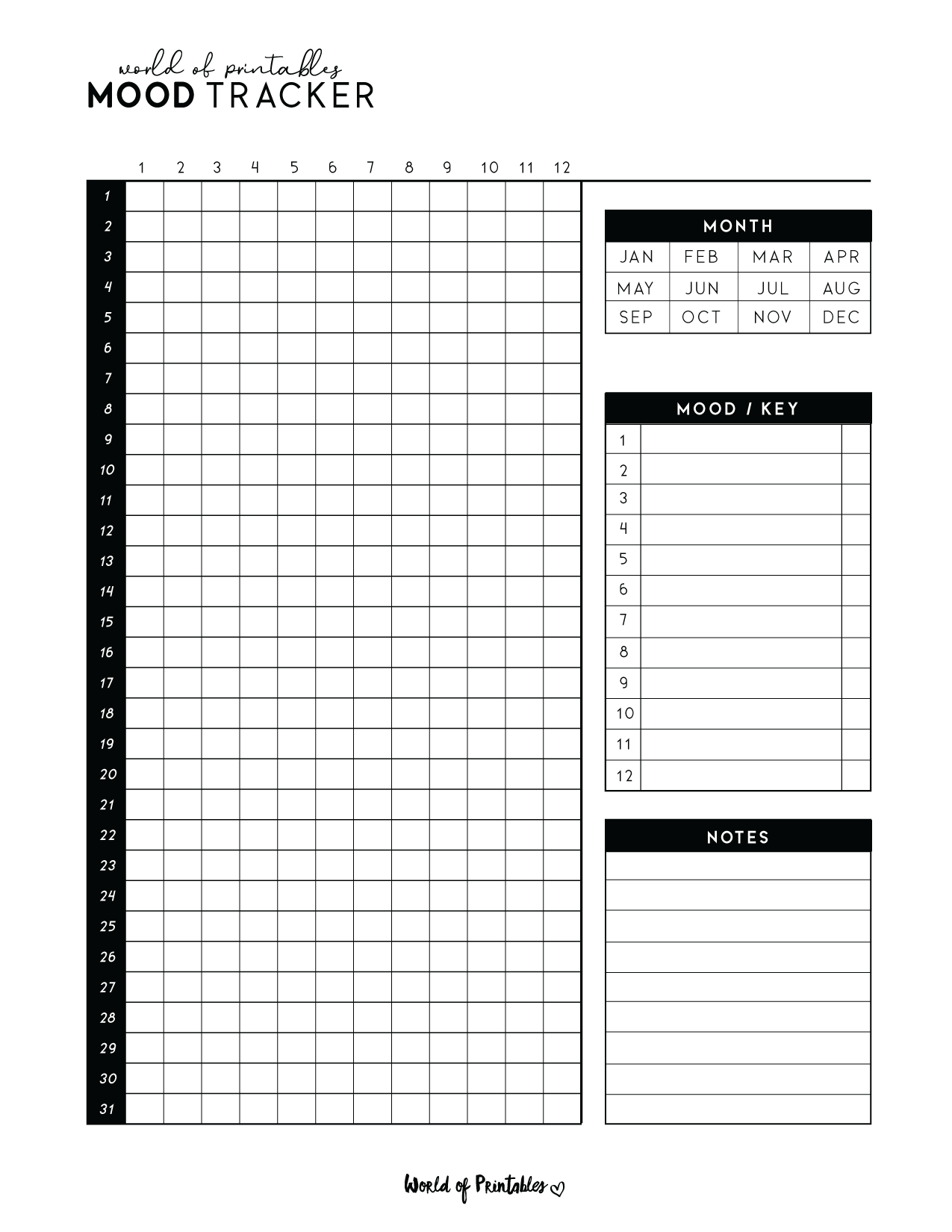 mood trackers - 16 free printable templates - world of printables